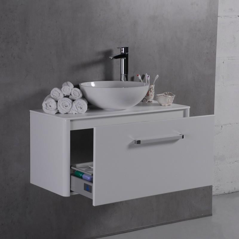 Тумба подвесная Fancy Marble Fiji 90 c умывальником Mona 420 Белый - фото 3 Тумба подвесная Fancy Marble Fiji 90 c умывальником Mona 420 Белый - фото 3