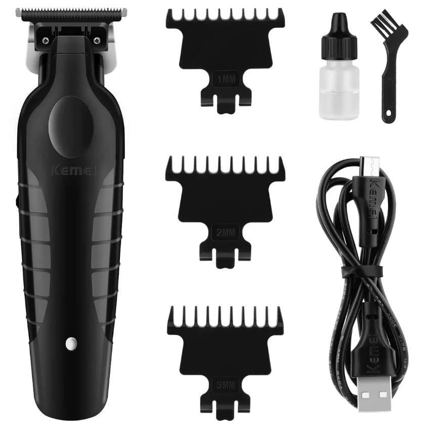 Машинка аккумуляторная для стрижки Kemei KM-2299 с USB зарядкой/триммер 3в1 и с насадками (2390000001) - фото 8