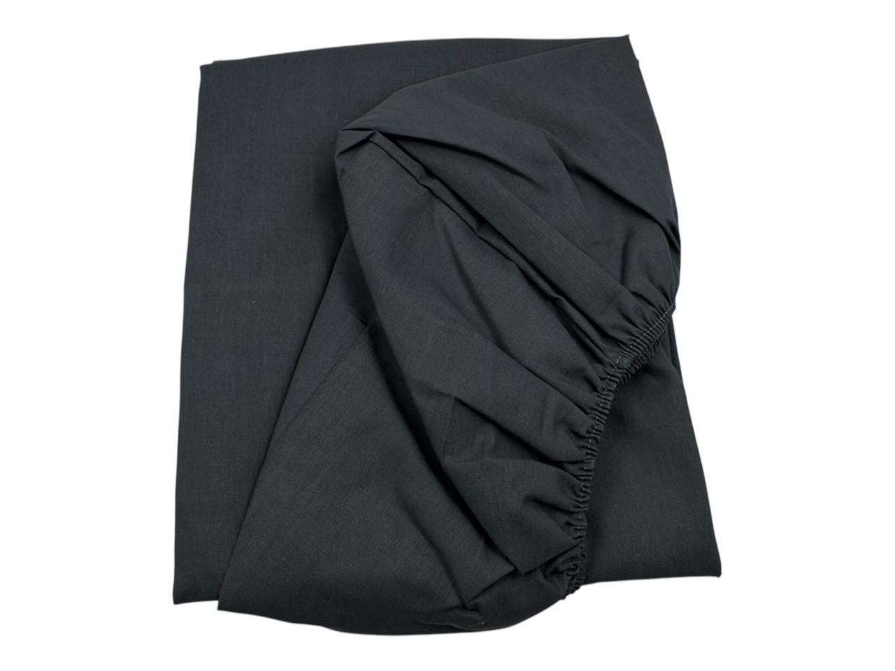 Простынь на резинке Однотон бязь голд 160х200 см Графитовый (G-1027/x160) - фото 1