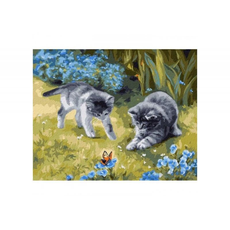 Картина за номерами Ideyka KHO4252 Котики у саду 40х50 см (2679550902)