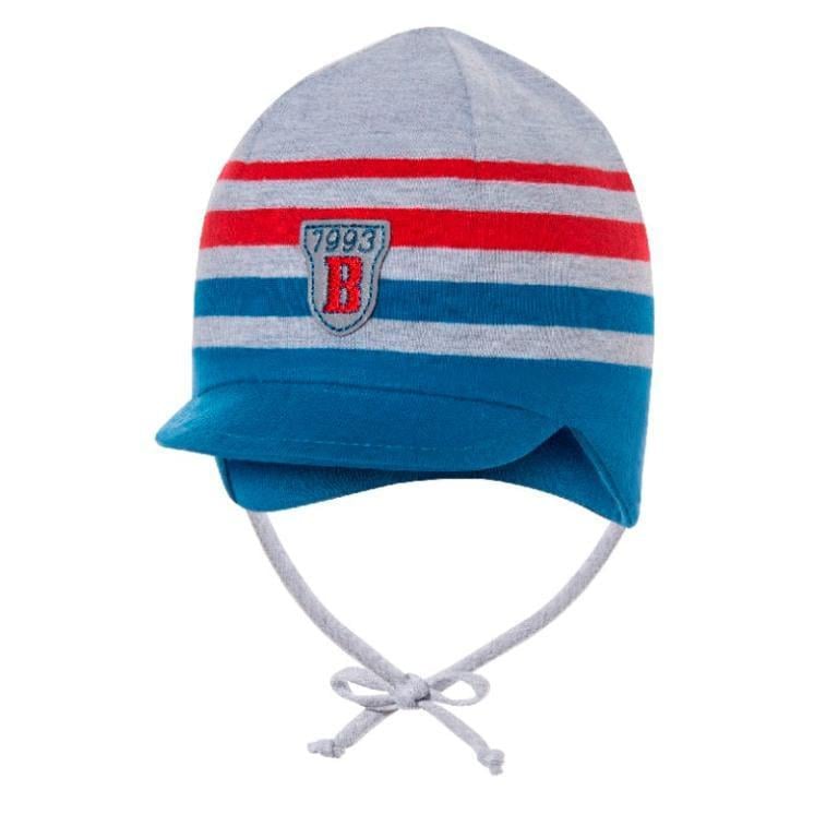 Демисезонная шапка Broel р. 45 Серый/Джинс-красный (COOKIE wer. 2)