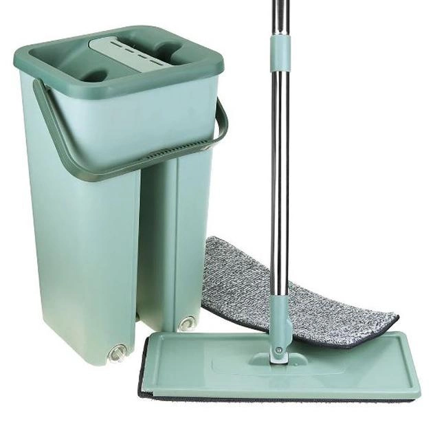 Швабра с ведром Cleaning Mop LK-02 с функцией отжима Зеленый - фото 1