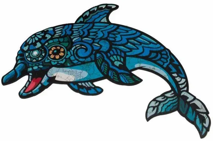 Пазлы фигурные PuzzleOK Морской дельфин из дерева на 147 эл. Разноцветный (150-98-PuzA3-000716)