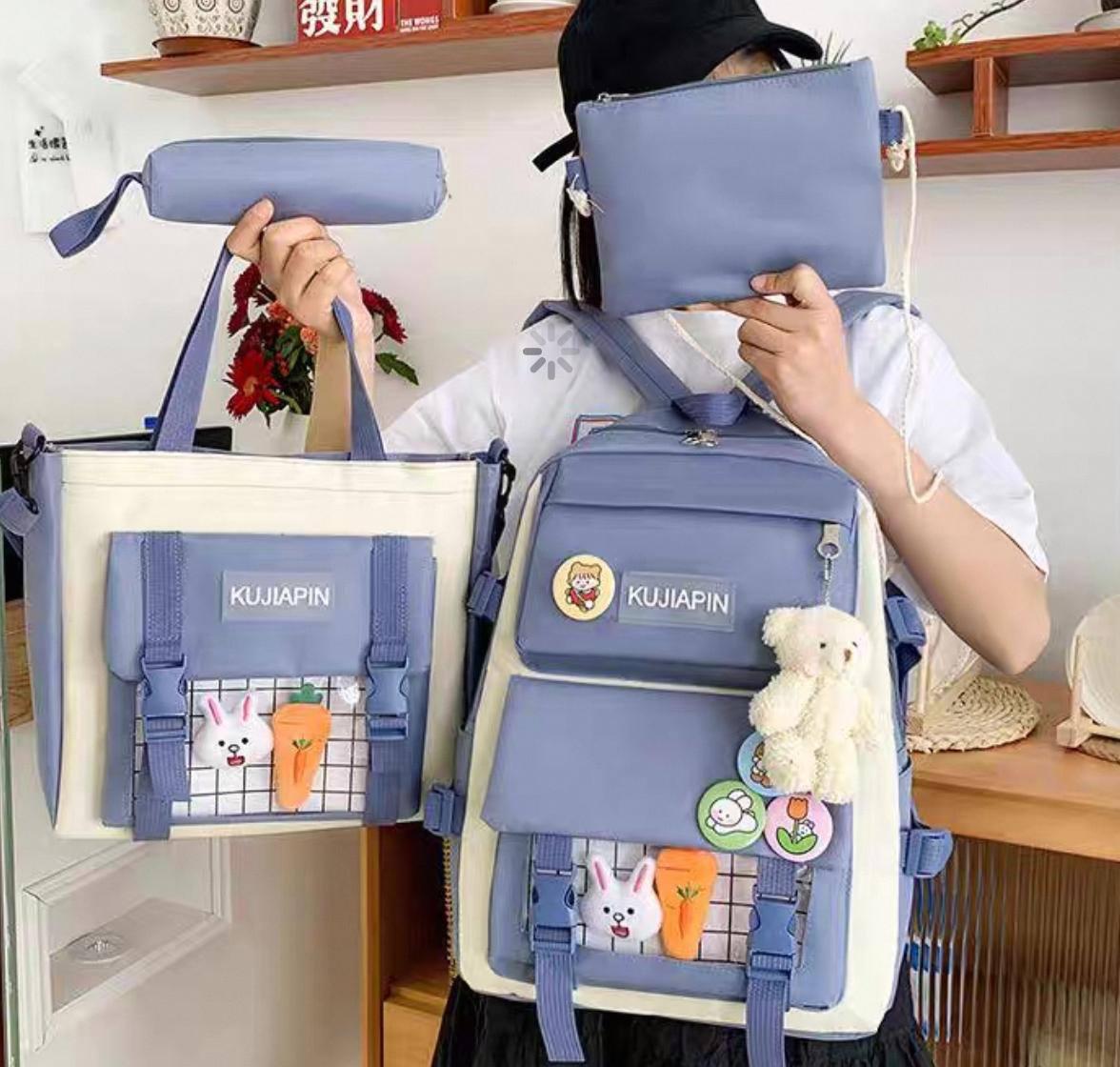 Комлект шкільний рюкзак/сумка/клатч/брелок/кишеня з іграшками Блакитний (27795683) - фото 3 Комлект шкільний рюкзак/сумка/клатч/брелок/кишеня з іграшками Блакитний (27795683) - фото 3