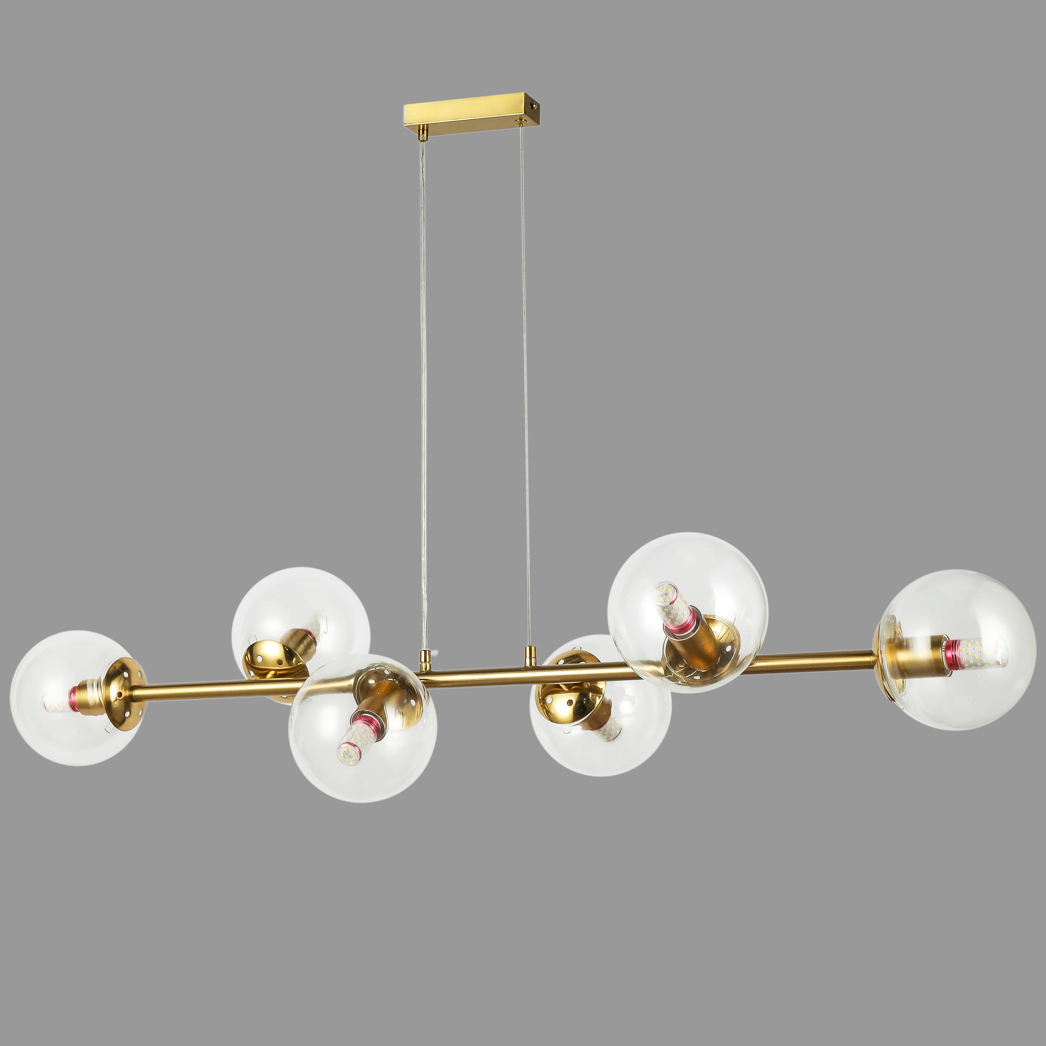 Люстра длинная на 6 ламп 115 см Бронзовый (84-1021-6 GAB+CL)