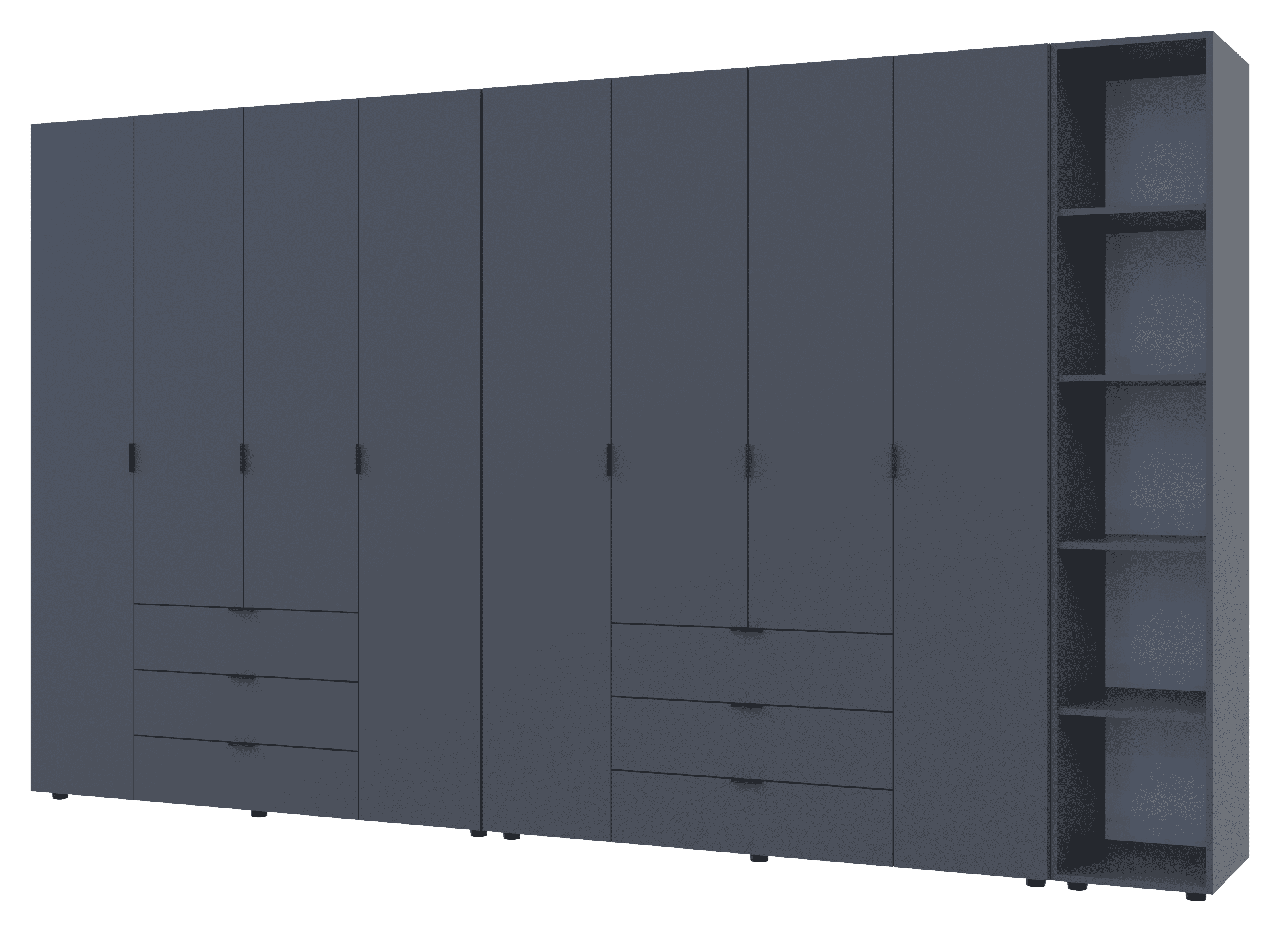 Комплект шаф для одягу Doros Гелар 348,2х49,5х203,4 см 3 шт. Графіт (DRS-011165)
