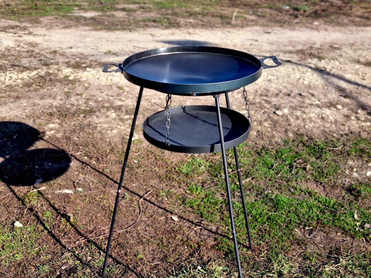 Сковорода-диск для пикника GrillKov САДЖ цельными ногами 94 см d 40 см (В - 2101-4) - фото 2 Сковорода-диск для пикника GrillKov САДЖ цельными ногами 94 см d 40 см (В - 2101-4) - фото 2