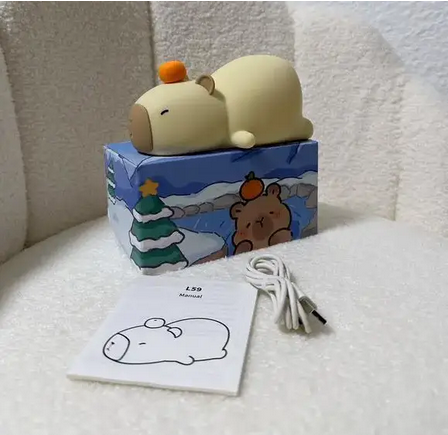 Нічник силіконовий нічник акумуляторний у вигляді сплячої капібари таймер 30-60 хв (SAM-178) - фото 10 Нічник силіконовий нічник акумуляторний у вигляді сплячої капібари таймер 30-60 хв (SAM-178) - фото 10