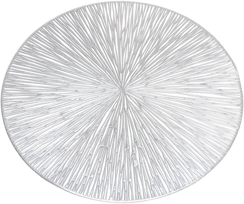 Набор сервировочных ковриков Margrese Лучи 38 см 6 шт. Серебро (BD-444-123)
