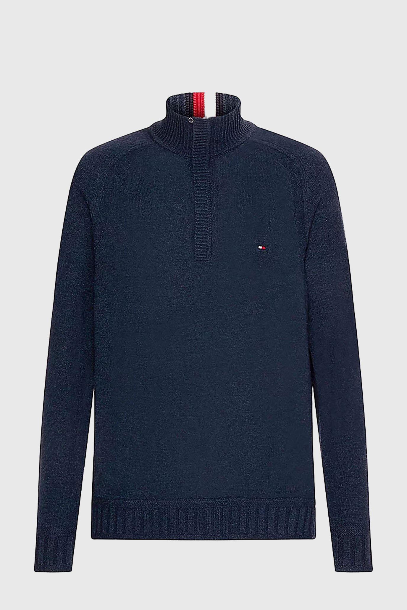 Свитер Tommy Hilfiger MULTI HTR LAMBSWOOL ZIP MOCK L Синій (MW0MW27759)