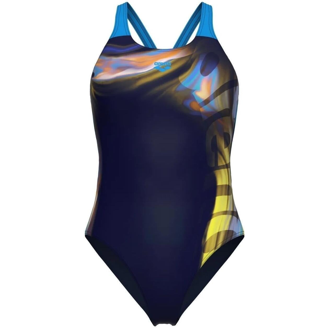 Купальник слитный женский Arena DREAMHLINE SWIMSUIT V BACK р. 38 Голубо-желтый (008328-760)