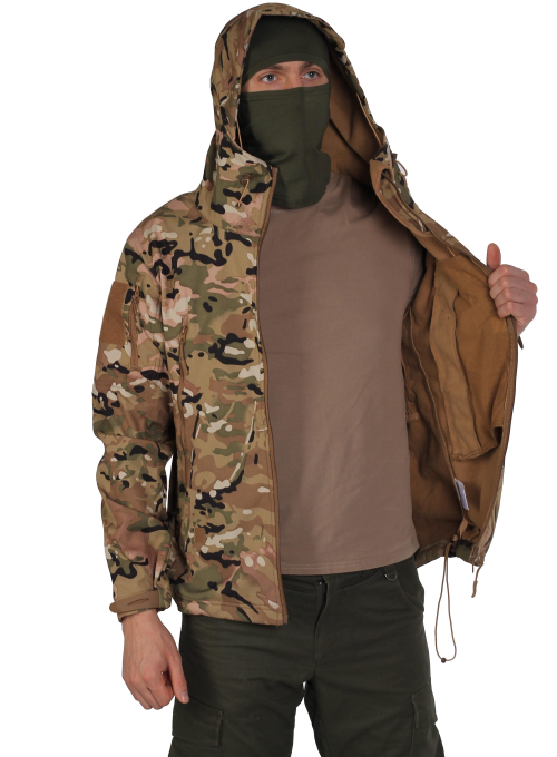 Куртка SoftShell ClefersTac A33 с капюшоном и с липучками XL Multicam (5002485XL) - фото 5