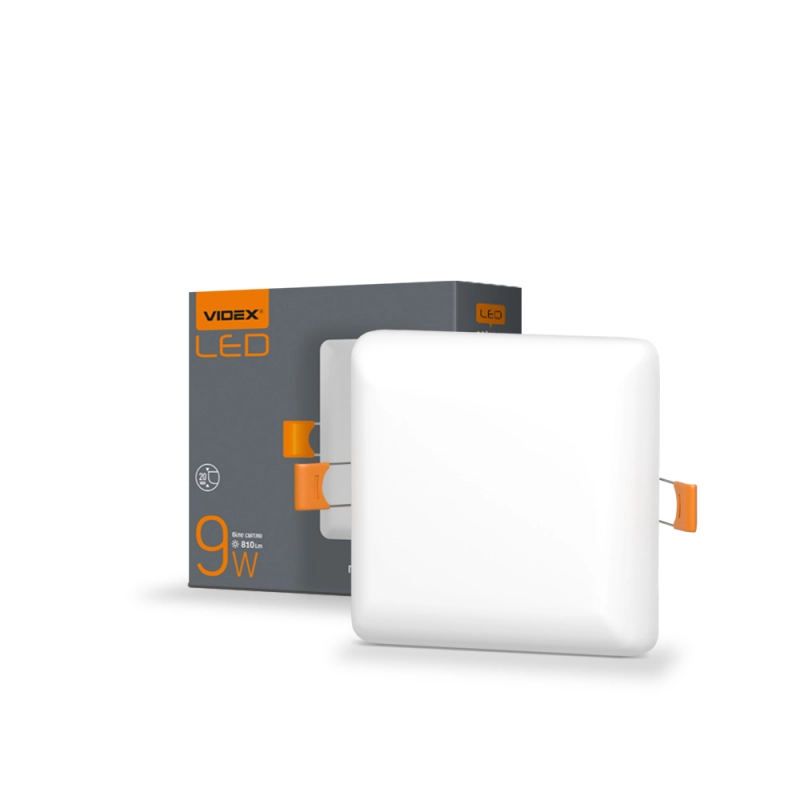Свiтильник LED безрамковий квадратний Videx VL-DLFS-094 9W 4100K 220V (000182897)