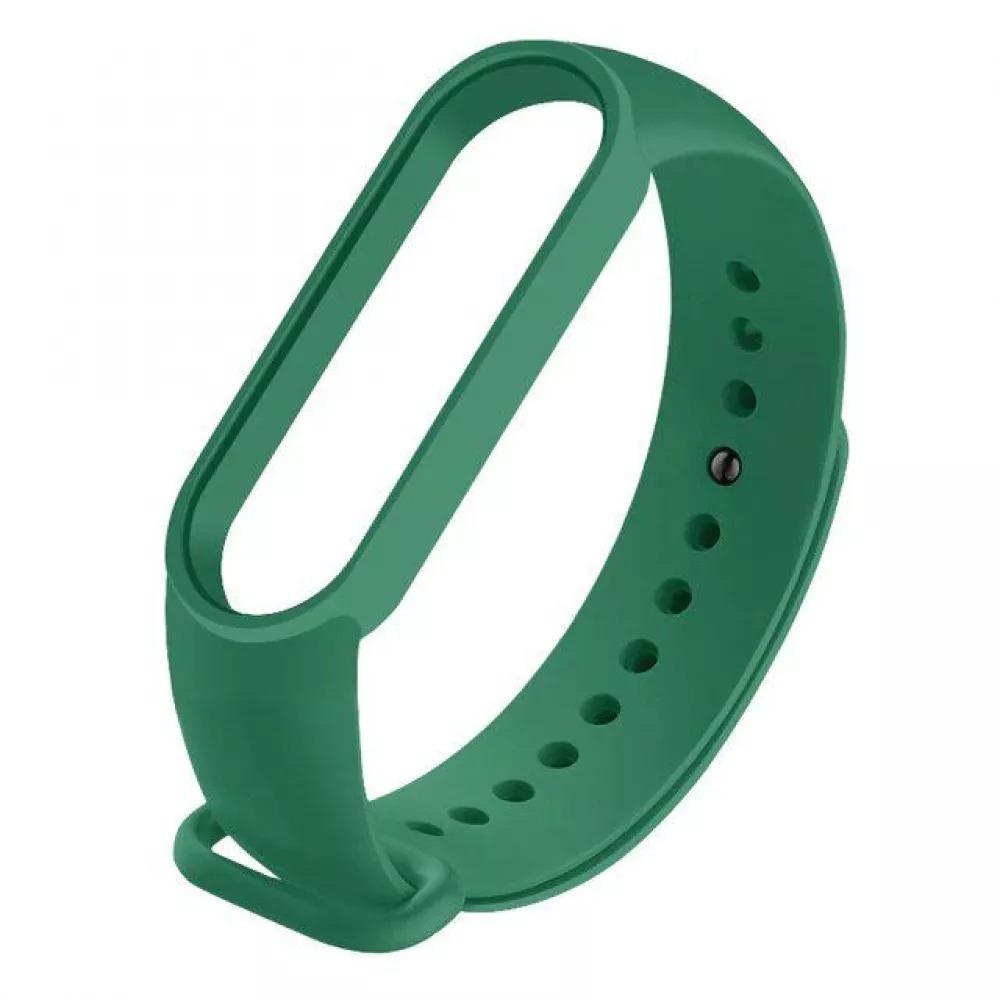 Ремінець силіконовий для фітнес-браслету PRC Mi Band 5/6 Темно-зелений (13925760)