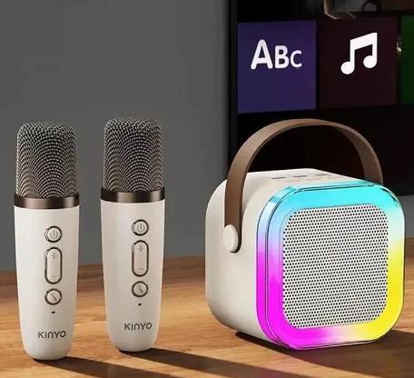 Набор детский для караоке 2 беспроводных микрофона/колонка с RGB подсветкой/Bluetooth (20930560)