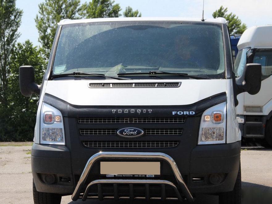 Кенгурятник WT002 CAN для Ford Transit 2000-2014 гг. нержавеющая сталь Хром