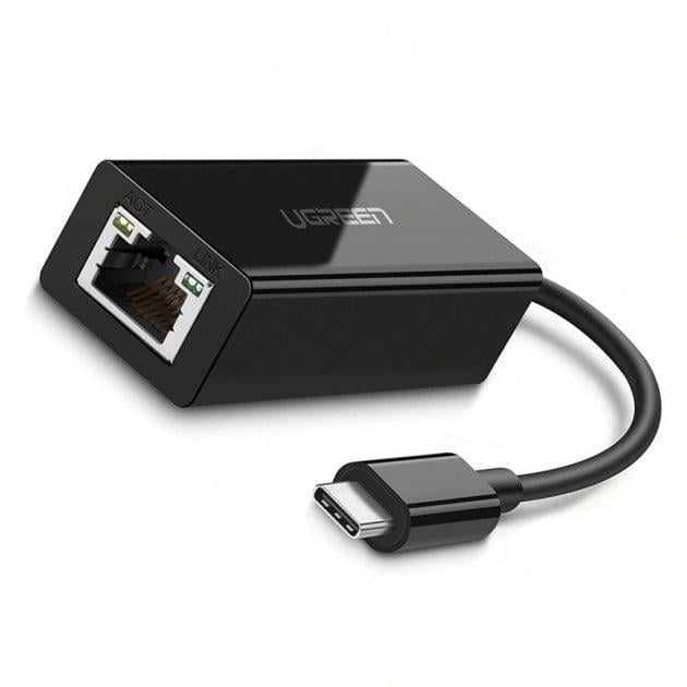 Мережева карта UGREEN 30287 USB 2,0 Type C 10/100Mbps Ethernet Adapter 110 Чорний (30287)