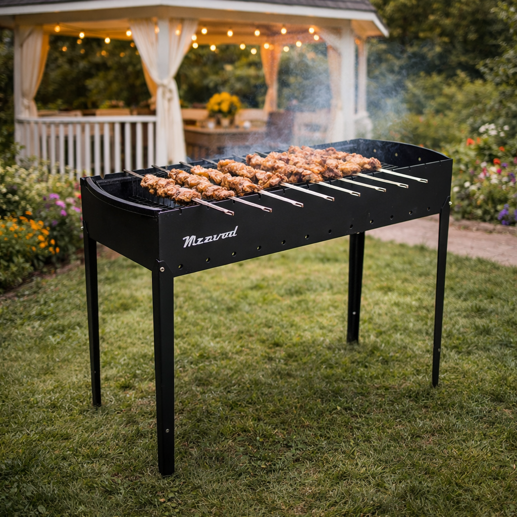 Мангал Jooki Эней на 9 шампуров 2 мм на ножках