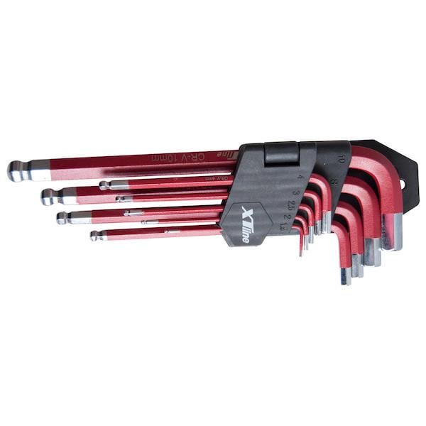 Набір шестигранних ключів XTLine 1,5-10 мм з кулькою 9 шт. (2244158644)