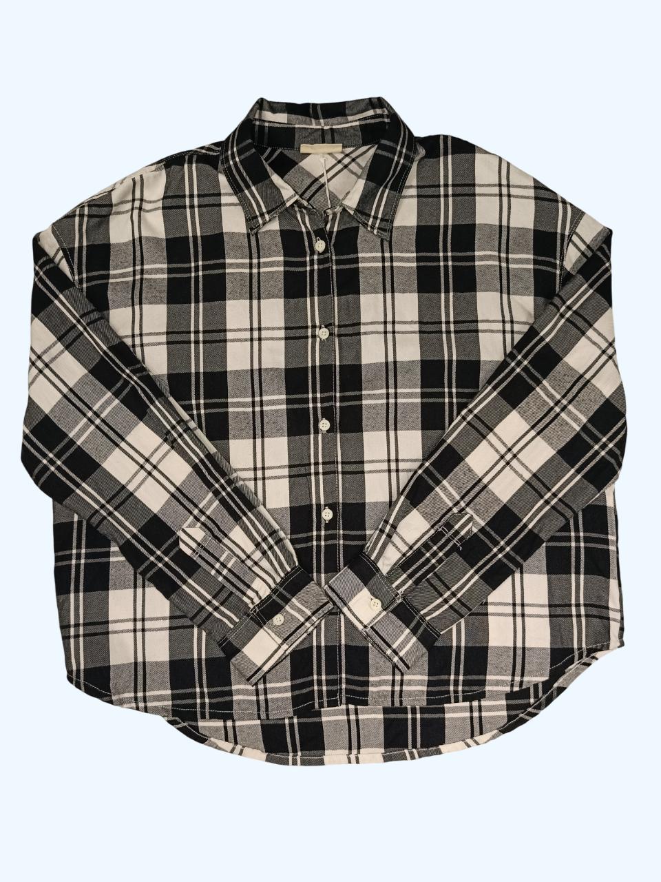 Сорочка підліткова в клітинку для дівчинки OVS 158 см Чорно-білий (0213)