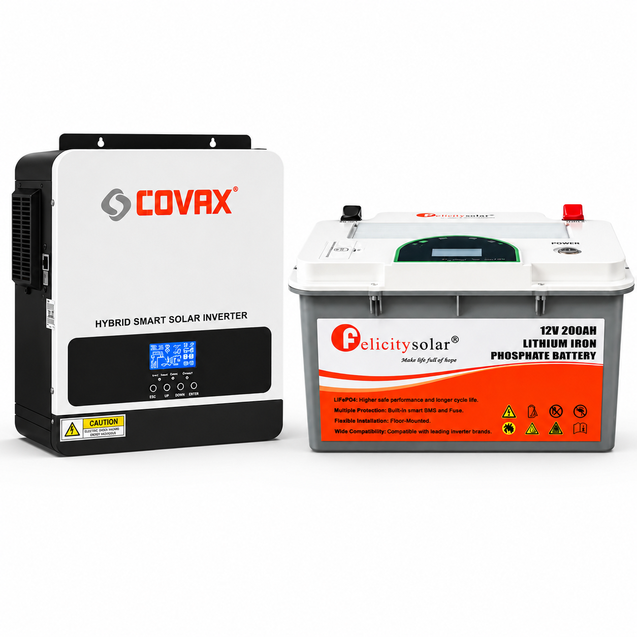 Комплект резервного живлення Covax 1800 Вт з акумулятором Felicity Solar LiFePO4 200 Аг 12 В (37778089)