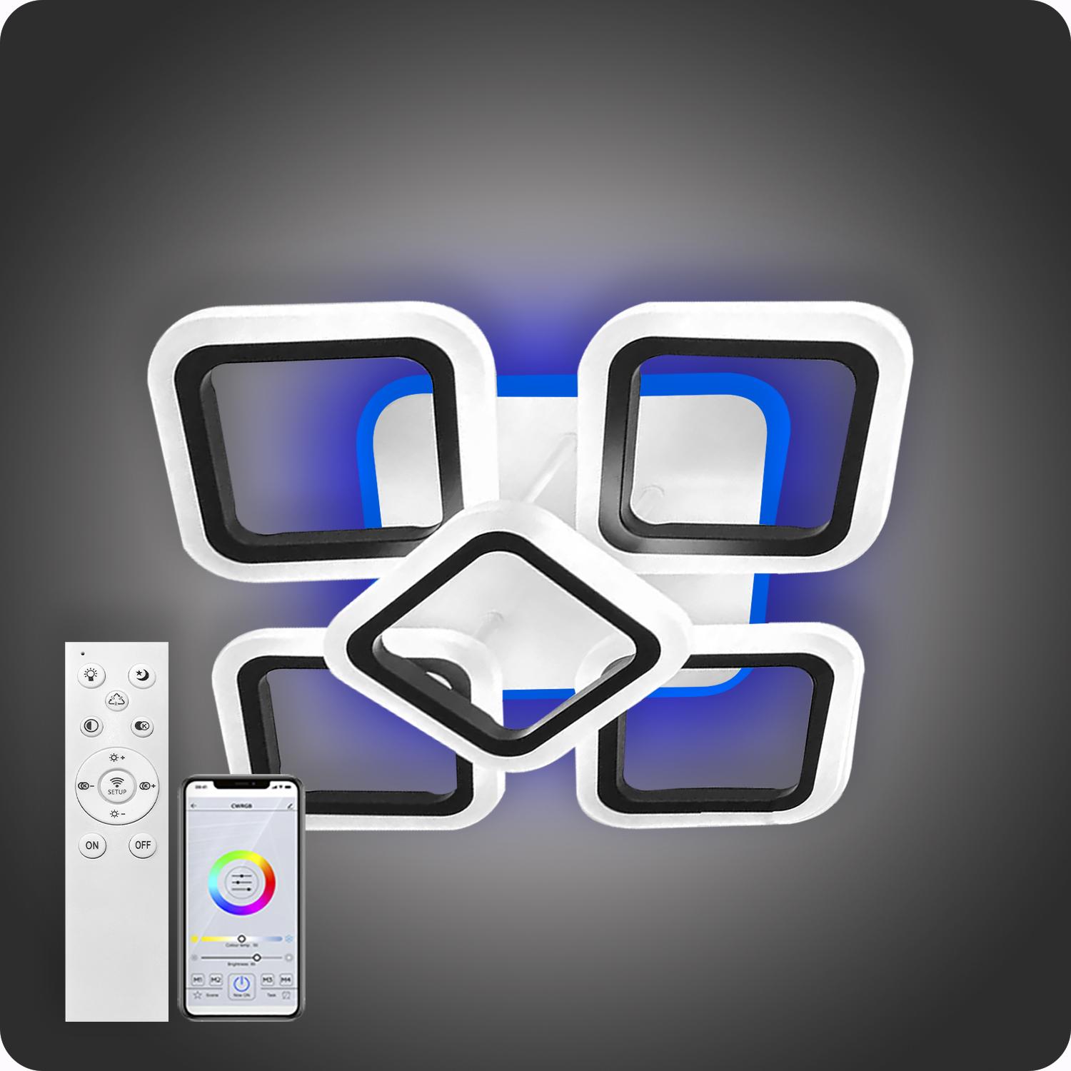 Люстра світлодіодна 517 Light 3color з пультом 90 Вт Чорний (01850) - фото 4 Люстра світлодіодна 517 Light 3color з пультом 90 Вт Чорний (01850) - фото 4