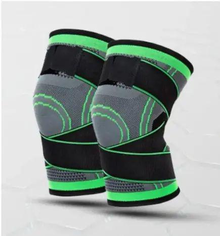 Бандаж коленного сустава от травм растяжения Knee Support Copper компрессионный нейлоновый Черно-зеленый (opt-13422)