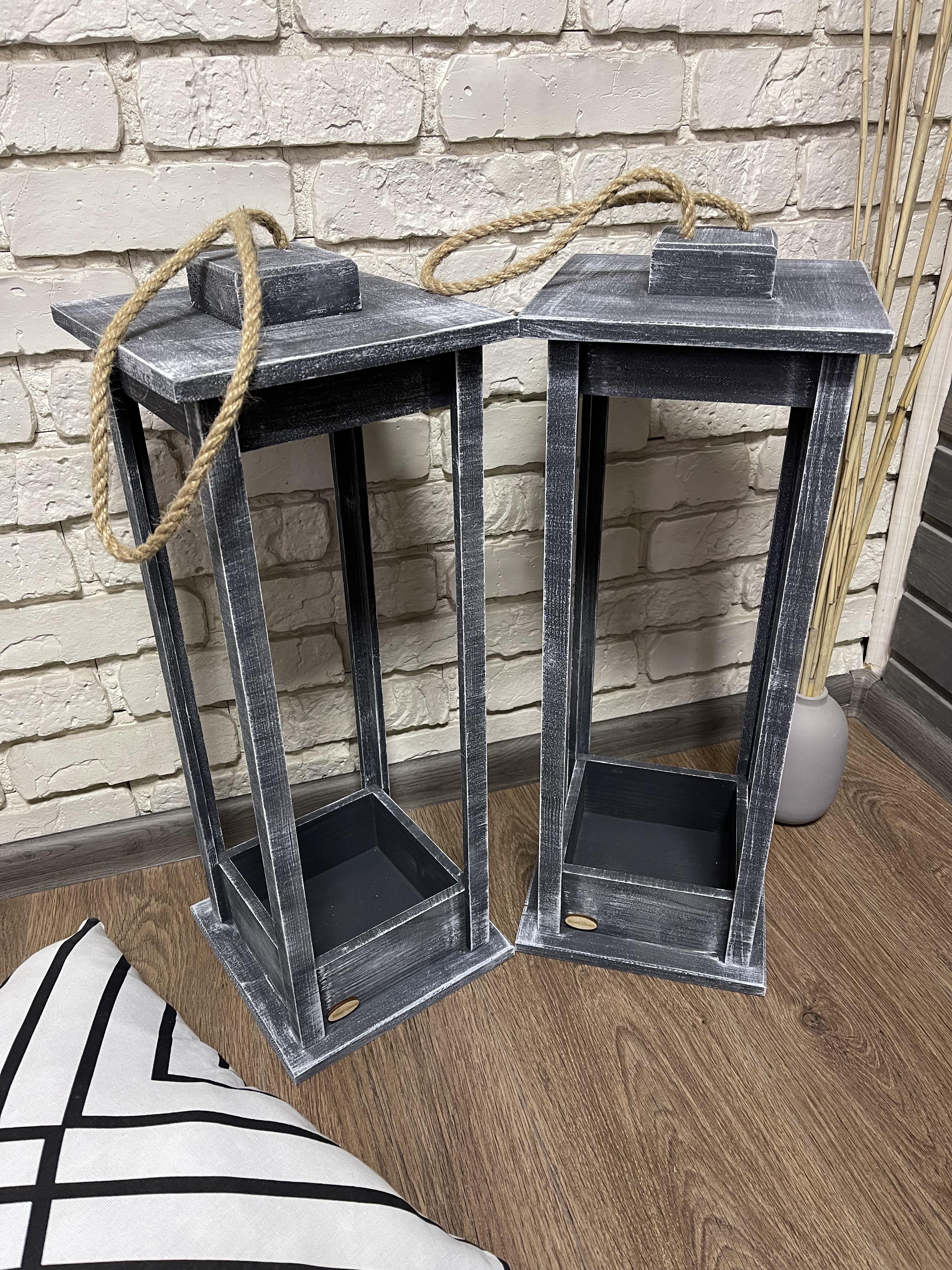 Подсвечник деревянный Wood Choice Фонарь 22х22х60 Серо-белый (203) - фото 3 Подсвечник деревянный Wood Choice Фонарь 22х22х60 Серо-белый (203) - фото 3