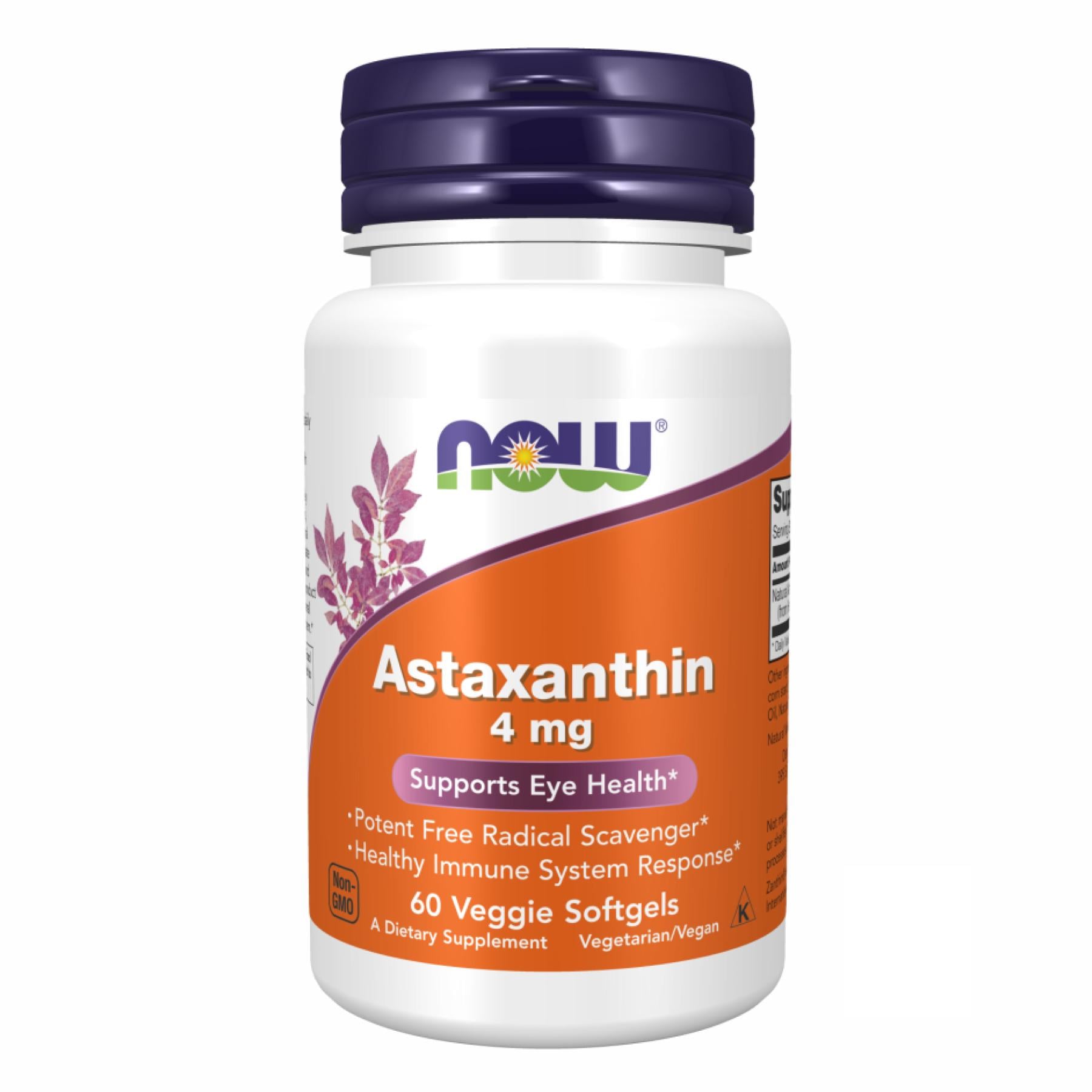 Натуральная добавка Astaxanthin 4 mg 60 Veg Softgels (2022-10-0402)