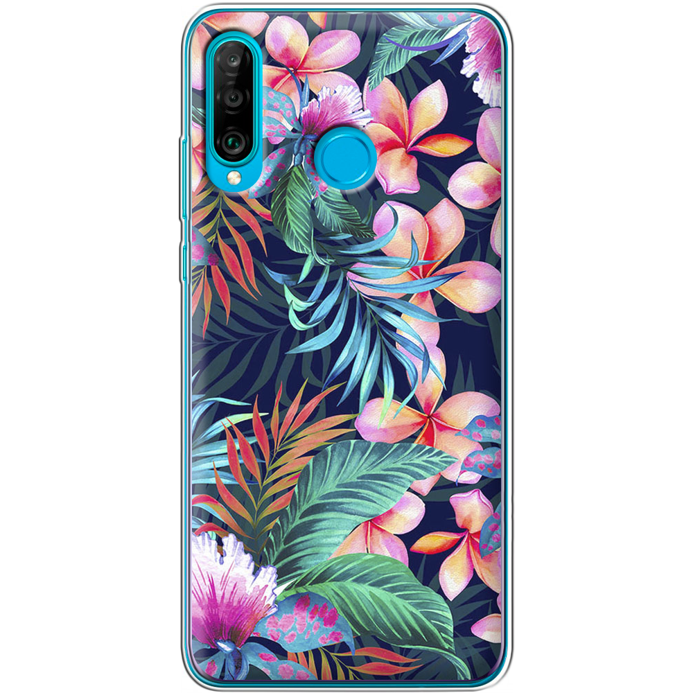 Чехол Boxface Huawei P30 Lite flowers in the tropics Прозрачный силикон (36871-up1971-36871)