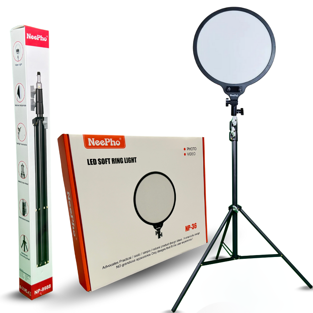 Кольцевая LED-лампа NeePho со штативом и регулировкой температуры 36 см (Pro9988-NP-36)