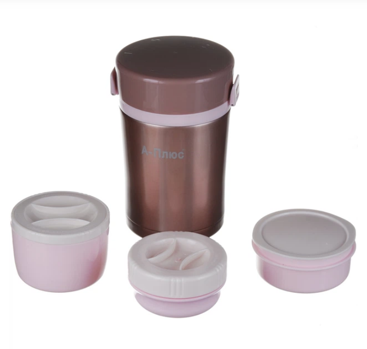 Термос пищевой A-PLUS 1669 из нержавеющей стали с контейнерами 1 л - фото 2 Термос пищевой A-PLUS 1669 из нержавеющей стали с контейнерами 1 л - фото 2