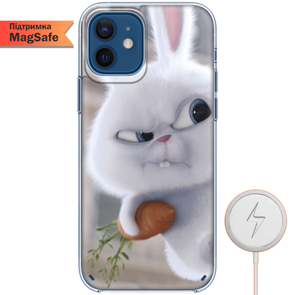 Чехол BoxFace iPhone 12 mini Rabbit Snowball Прозрачный силикон с поддержкой MageSafe (41084-up1116-41496)