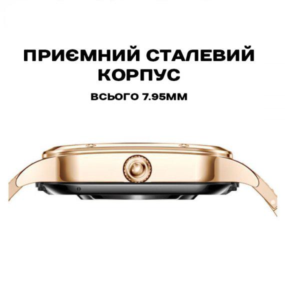 Смарт-часы UWatch Smart Flower Rubber с 2 сменными ремешками Розовое золото (110-96-1674) - фото 8