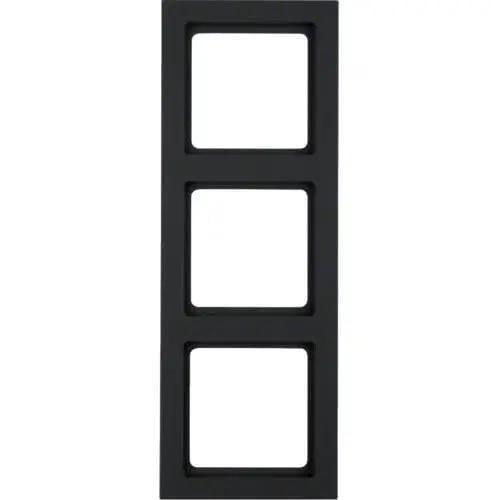 Рамка тройная Hager Q.3 Антрацит (28689813)
