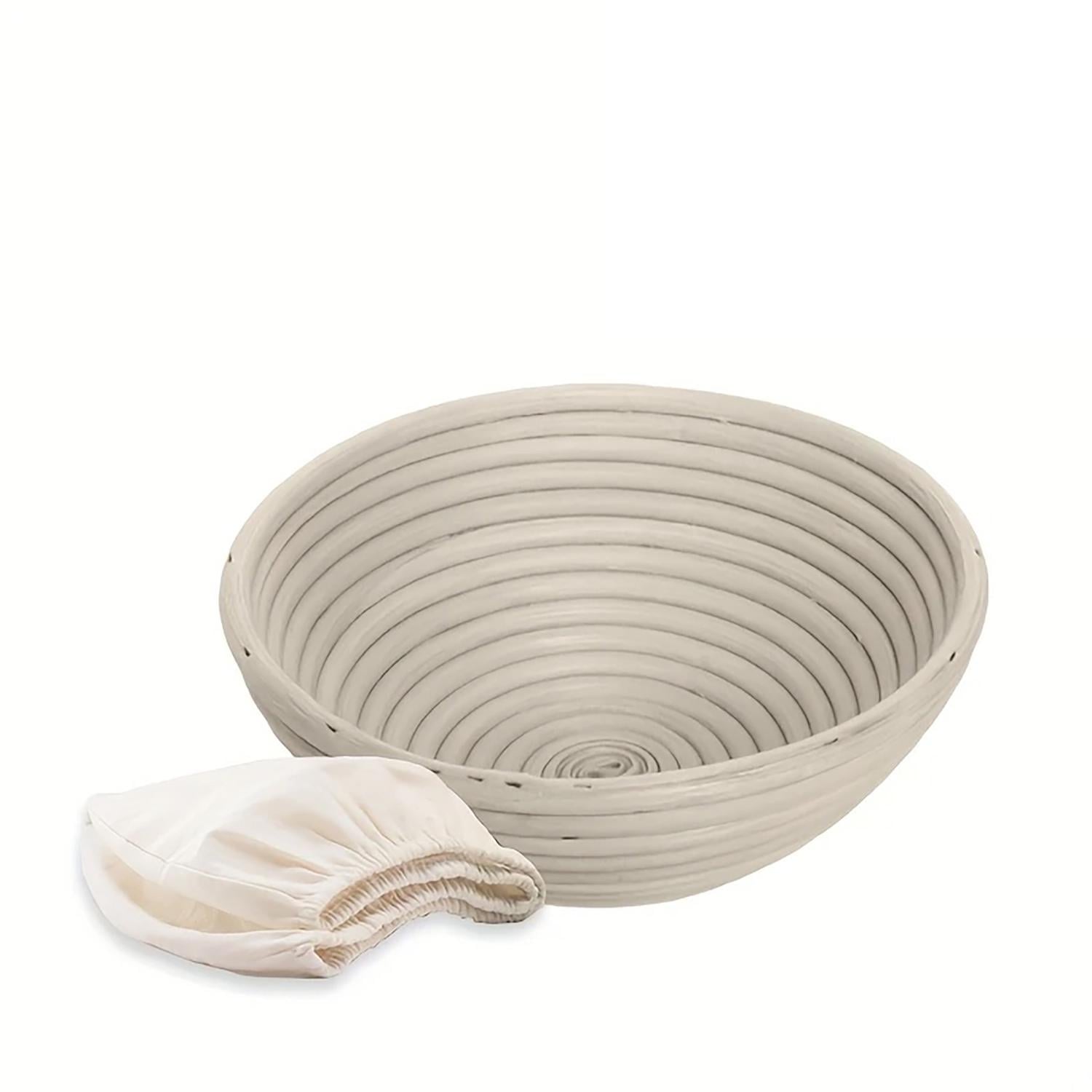 Корзина для расстойки теста из натурального ротанга с тканевым чехлом d 20 см (87528)