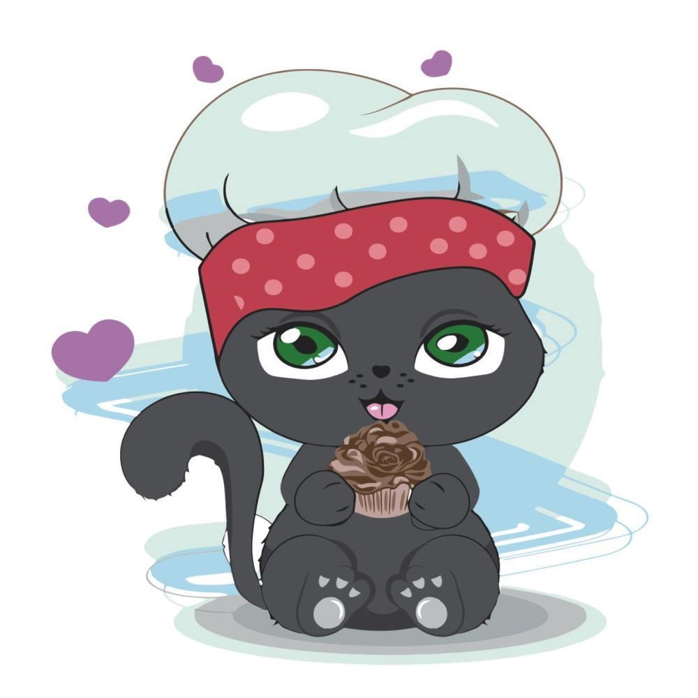 Картина по номерам Strateg Премиум Пекарь-пушистик с лаком 30х30 см (ES103)