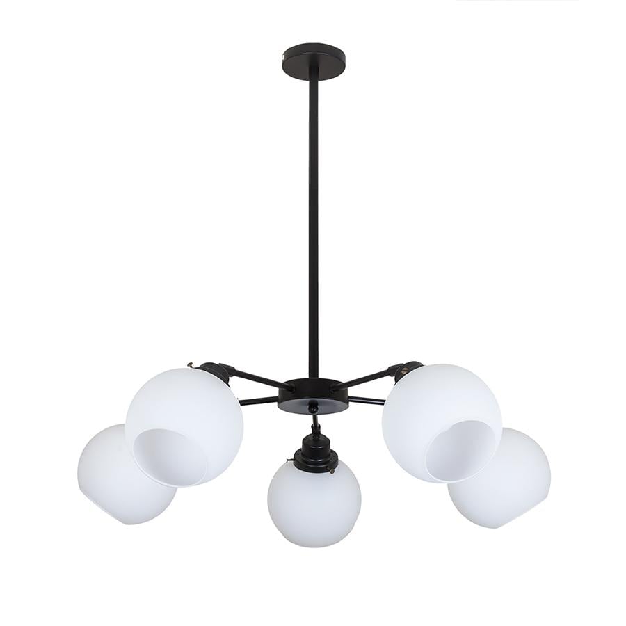 Люстра потолочная Levistella 752F1609-5 BK+WH Черный/Белый