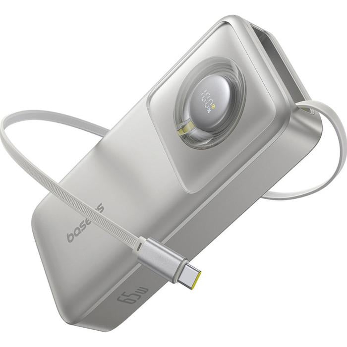 Повербанк BASEUS Free2Pull 20000 mAh 65W Li-ion со встроенным кабелем Lunar Grey (P10073700843-00)