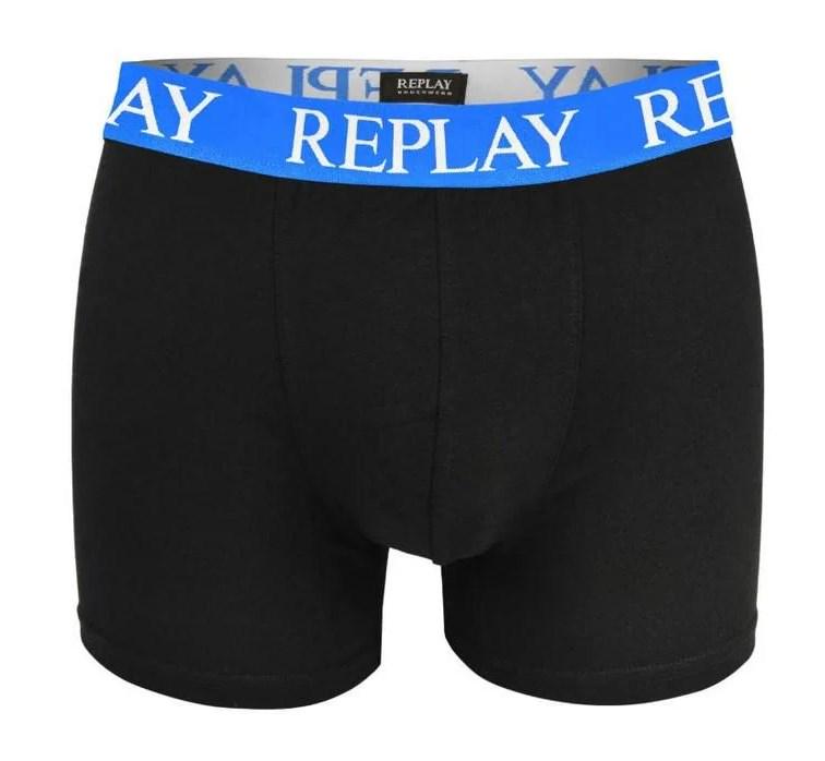 Труси-боксери чоловічі анатомічні Replay 2 шт. M Чорний/Синій (5876375) - фото 5 Труси-боксери чоловічі анатомічні Replay 2 шт. M Чорний/Синій (5876375) - фото 5