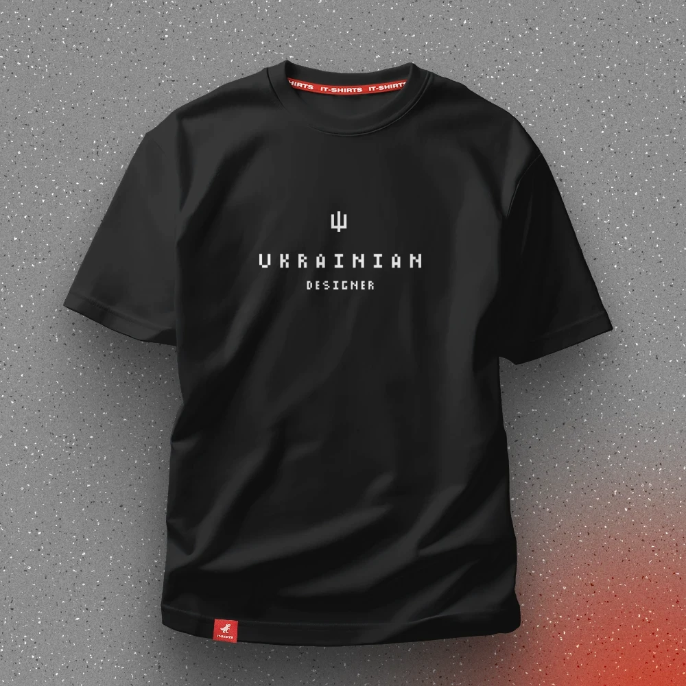 Футболка дизайнера Ukrainian designer тільки для українських дизігнерів XS Чорний (IT-068T-B-XS)