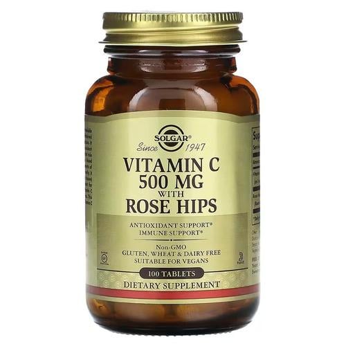 Витамин С Solgar Vitamin C with Rose Hips 500 мг 100 табл. (SOL-02380)