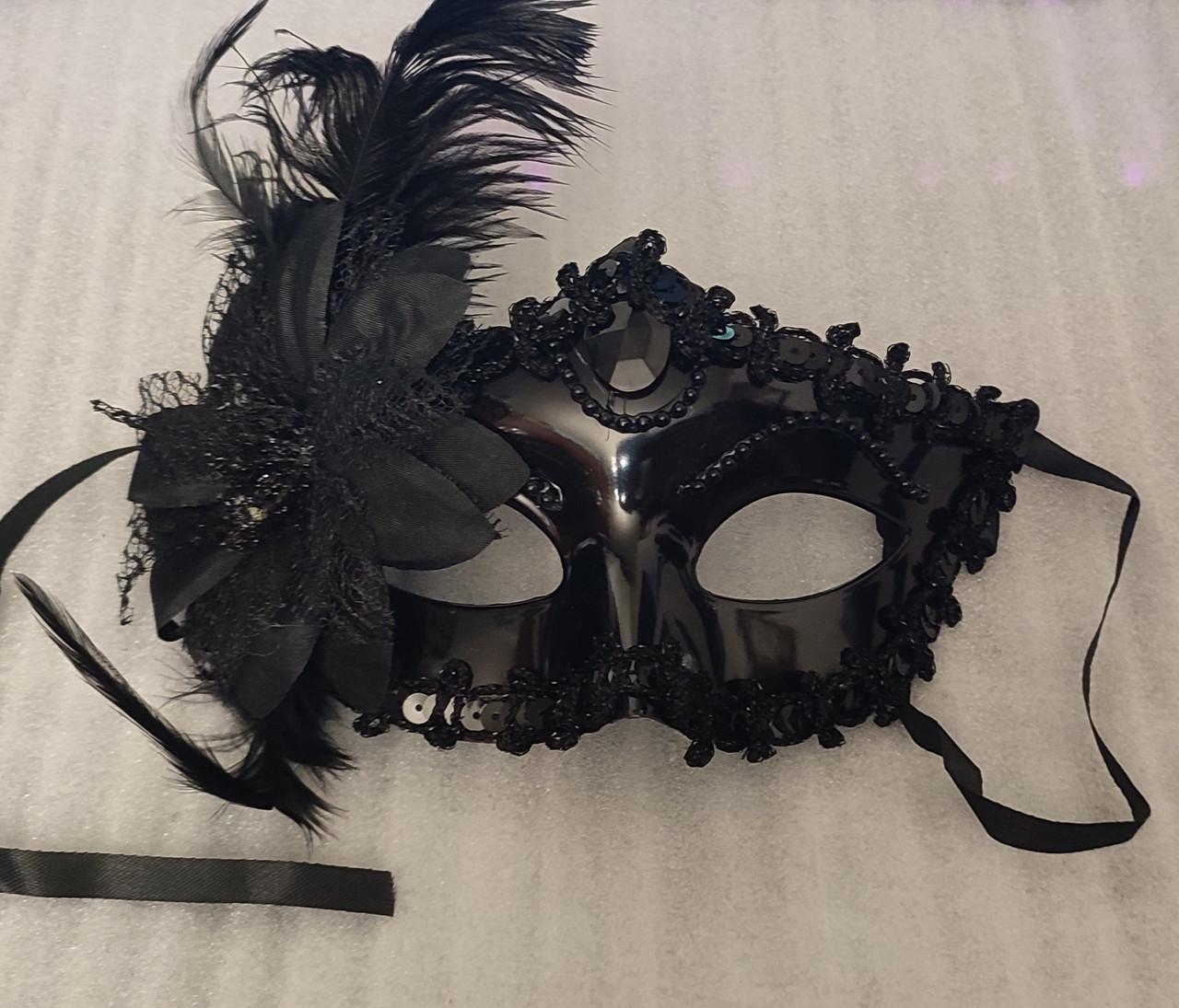 Маска венецианская карнавальная Черный Маска венецианская карнавальная Черный