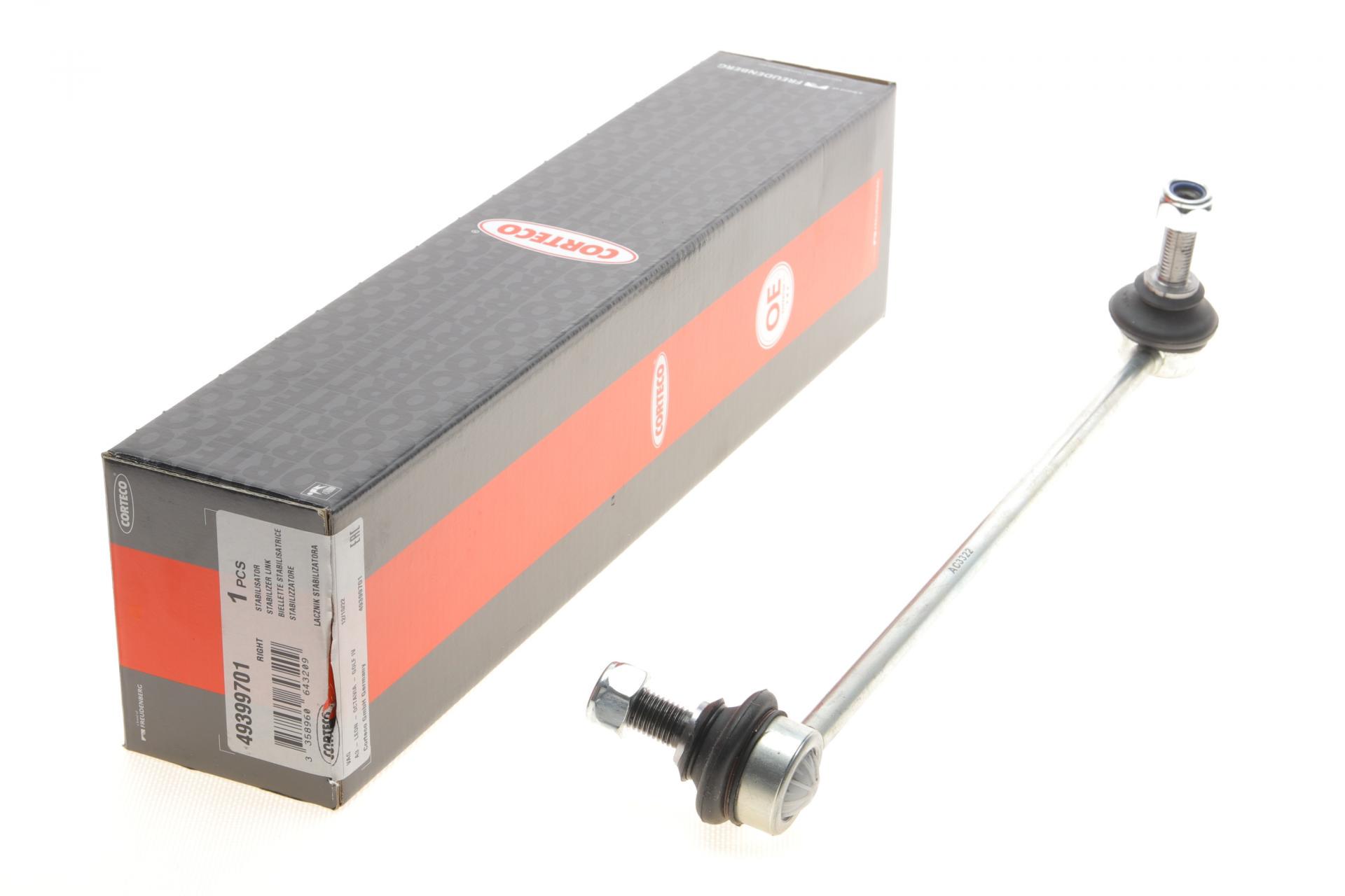 Тяга стабилизатора переднего CORTECO R Audi A3/TT/Seat Leon/Skoda Octavia/VW Golf/Bora 96-10 (49399701)