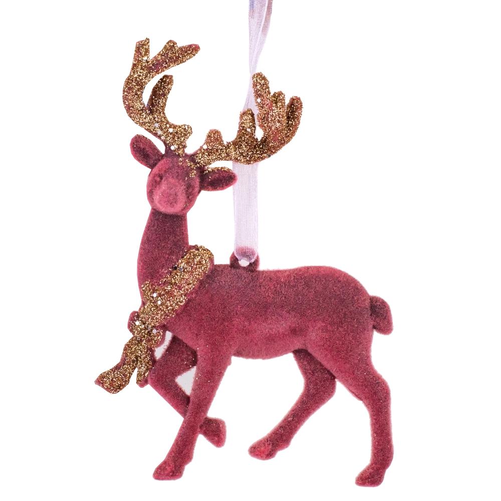Игрушка на елку Elisey Бархатный олень 12 см Коричневый (NH-106-K-36)