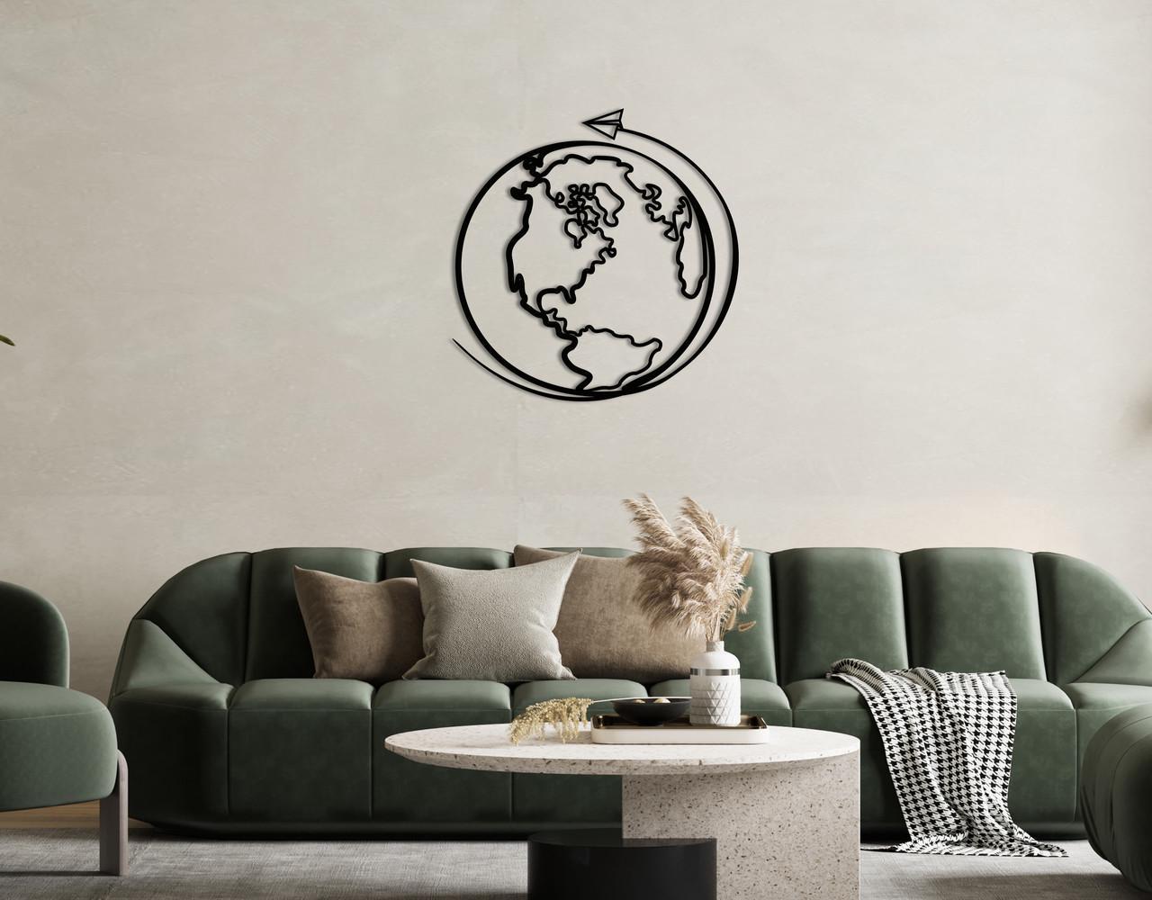 Декоративное панно на стену Upwood Decor The World 40х40 см Black (1521760093)
