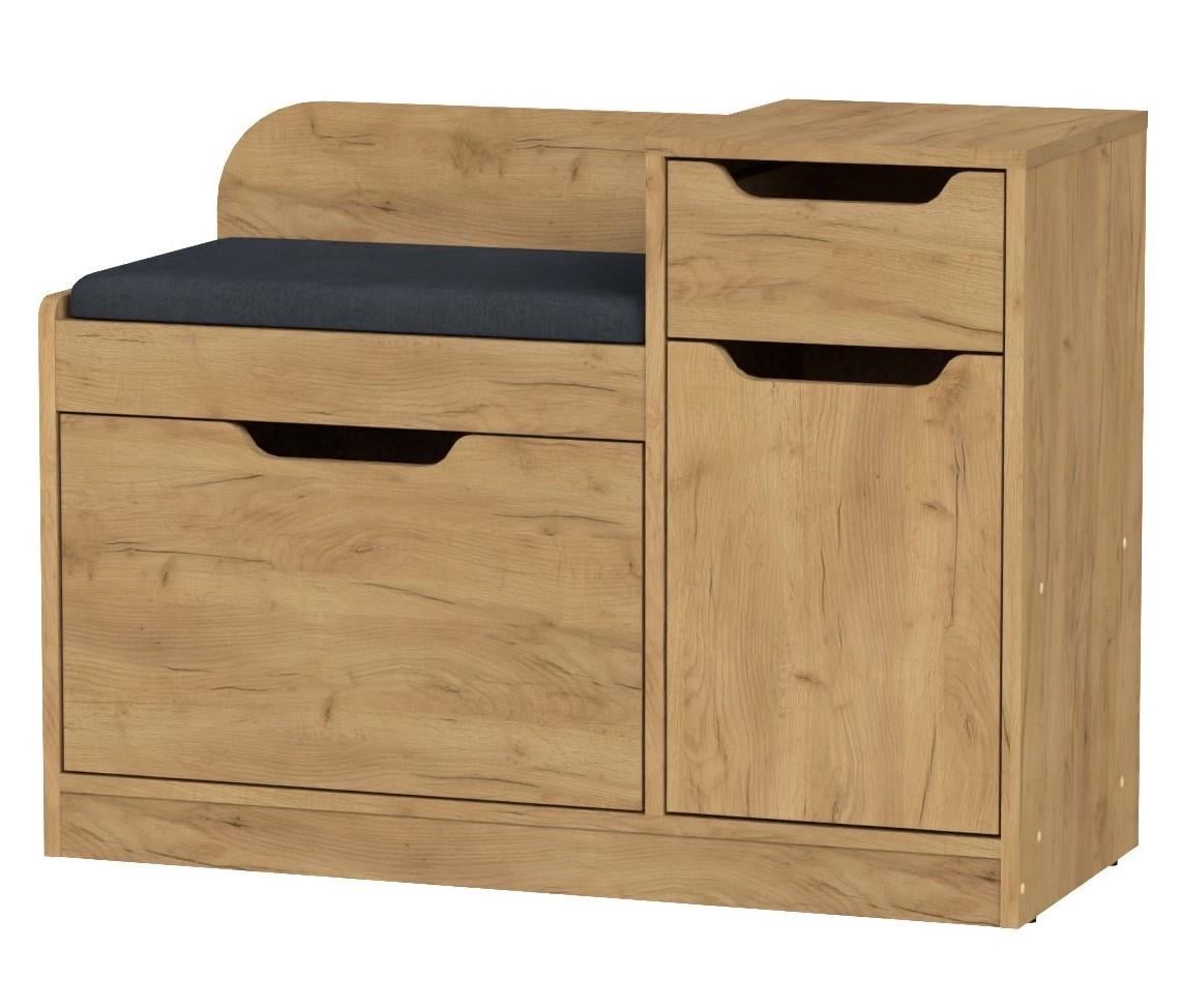 Тумба для обуви с сиденьем Компанит с сидением ТО-12 90х38х66 см Дуб крафт золотой (25385483)