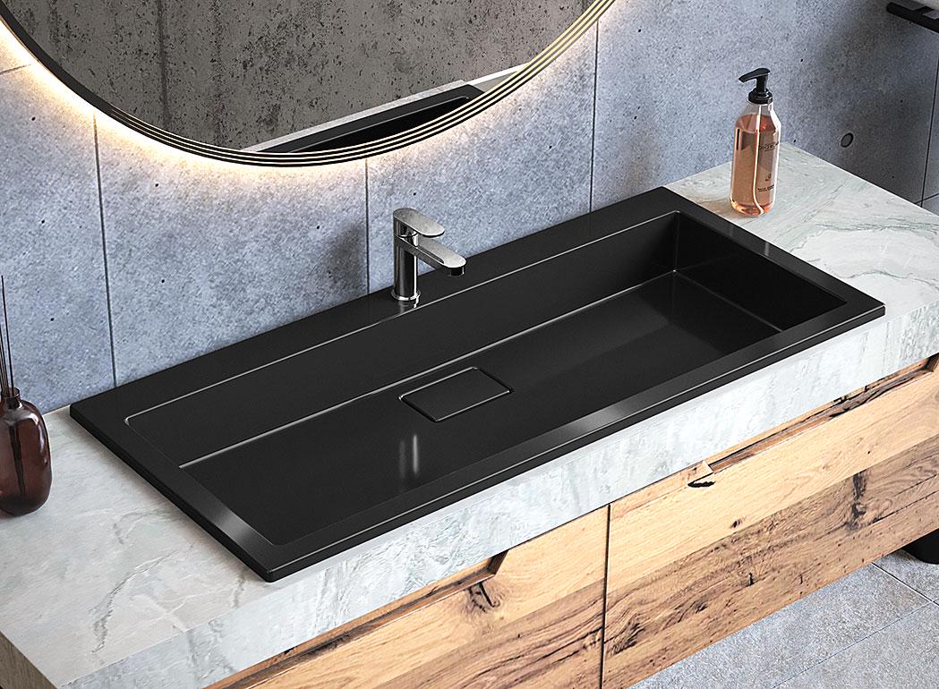 Умывальник накладной Luxor Imperio Low 100 Black