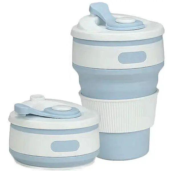 Чашка силіконова SILICON MAGIC CUP з герметичною кришкою та напувалкою Синій (7194) - фото 3