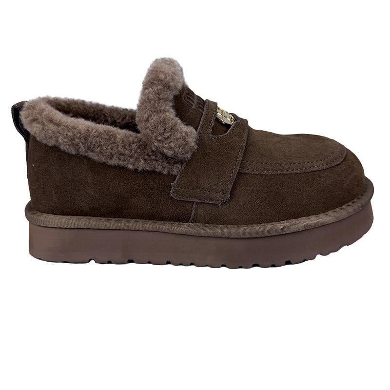 Лоферы женские замшевые на платформе коричневые 50273-35 p. 37 длина в см 23,5